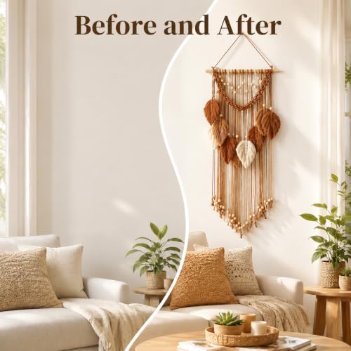 HLiikuikin Leaf Macrame Wall Hanging Boho Tapestry Wall Decor