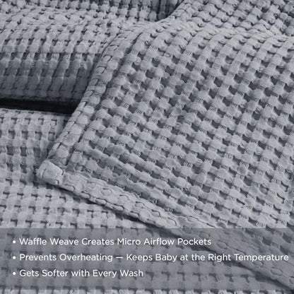 Threadmill Waffle Swaddle Blanket, Rayon Derived from Bamboo,Scottish Grey - color: Scottish Grey, size: Swaddle (41" x 37")
