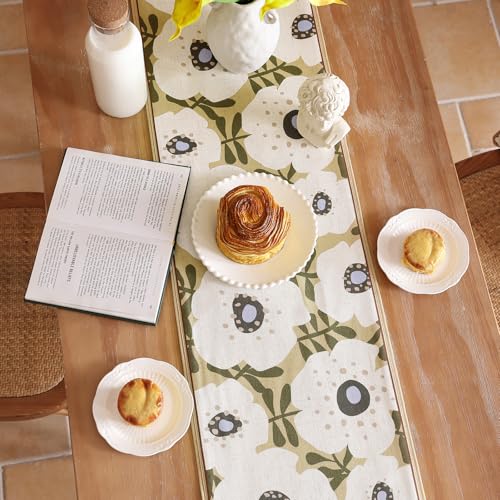 bilin gaier Designer French Linen Small Table Runner,63"x12"-Hidaka - color: Hidaka, size: 12"*63"