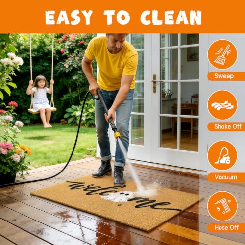 Halloween Welcome Mat Ghost Non-Slip Front Door Mat, 17x29 in - color: Ghost