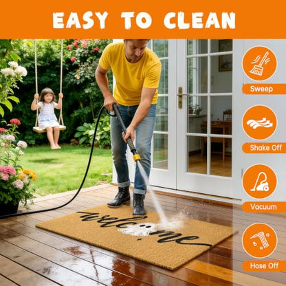Halloween Welcome Mat Ghost Non-Slip Front Door Mat, 17x29 in - color: Ghost