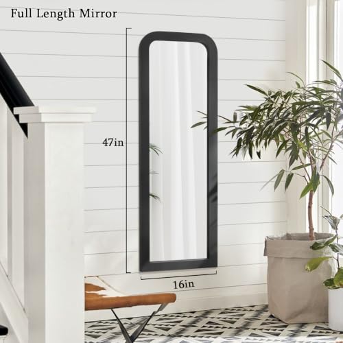 AAZZKANG Wall Mirror Full Length Rectangle Large Black Wood Framed 43"x14" - color: Black, size: 47"L x 16"W