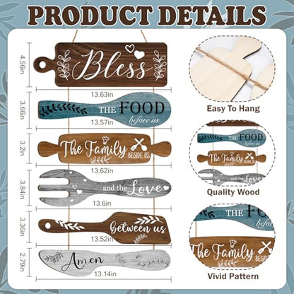 Wall Art Decor, Wooden, for Kitchen Dining Room, Farmhouse Rustic - style: Kitchen