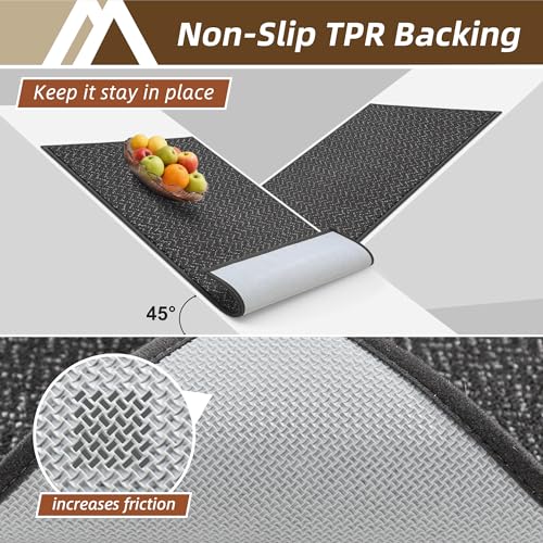 COSY HOMEER Dirt Trapper Door Mat 20"x32" Non Slip Washable Dark Grey - color: Dark Grey, size: 20" x 32"
