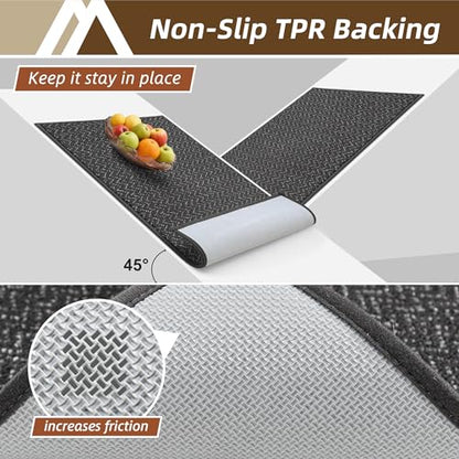 COSY HOMEER Dirt Trapper Door Mat 20"x32" Non Slip Washable Dark Grey - color: Dark Grey, size: 20" x 32"