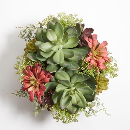 CG Hunter, Faux Succulent Arrangement, Grey, Home Decor - size: 14" Round Grey
