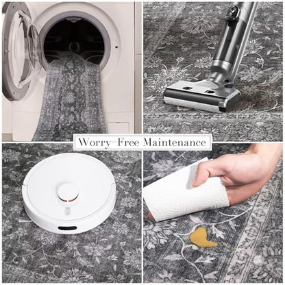 Washable 2x3 Entryway Rug, Non-Slip Door Mat, Charcoal Gray - color: Charcoal Gray, size: 2' x 3' (Rectangular)