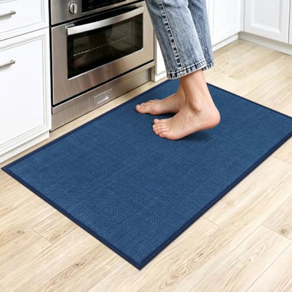 SHACOS Non Slip Kitchen Sink Rug, 17x30 Inch, Blue - color: Blue, size: 17x30"