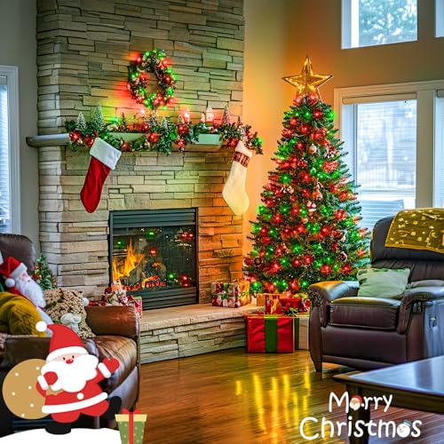 JMEXSUSS 100 LED Connectable Red and Green Christmas Lights with 8 Modes - color: Red Green, size: 100 LED