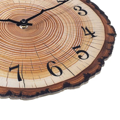 Rustic Wooden Wall Clock 12 Inch Battery Operated Wall Clocks