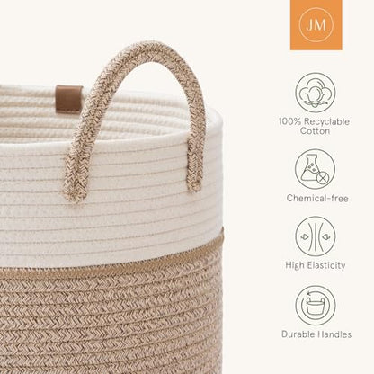 LA JOLIE MUSE 72L Extra Large Cotton Rope Laundry Basket, Blanket Basket