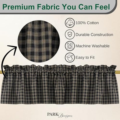 Sturbridge Black Valance 72" x 14" - color: Black
