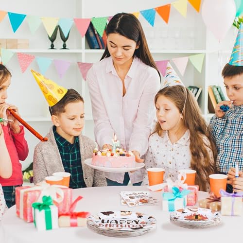 Grencian 96 Pcs S'Mores Camping Birthday Party Decorations,Serves 24 - style: Camping 1st Kit