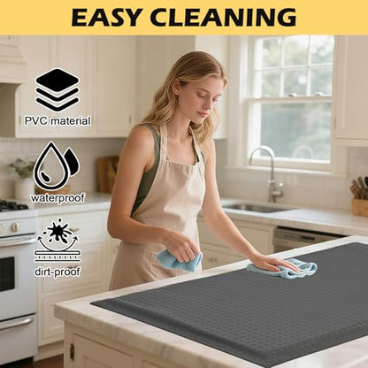 Anti Fatigue Mat 2x7 Ft 15/16" Thick Soft Sponge Ergonomic Mat - size: 83.9"L x 24.4"W x 0.9"Th