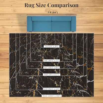 LUXE WEAVERS Modern Abstract Non-Shedding Area Rug Black 5x7 - color: Black, size: 5' x 7' (Rectangular)