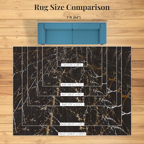 LUXE WEAVERS Modern Abstract Non-Shedding Area Rug Black 4x6 - color: Black, size: 4' x 6' (Rectangular)