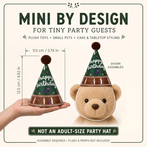 Vesil Mini Party Hats for Kids, 12 DIY Paper Birthday Hats, 5.1 x 3.5 in - color: Diy Green