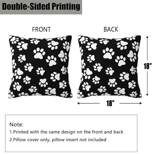 Animal Paw Print Pillow Covers 18X18 Set of 2, Cat Dog Footprints Decorative Throw Pillow Covers, Pillowcase Cushion Case for Home Sofa Couch Indoor Outdoor Decorations - color: Animal Paw Prints