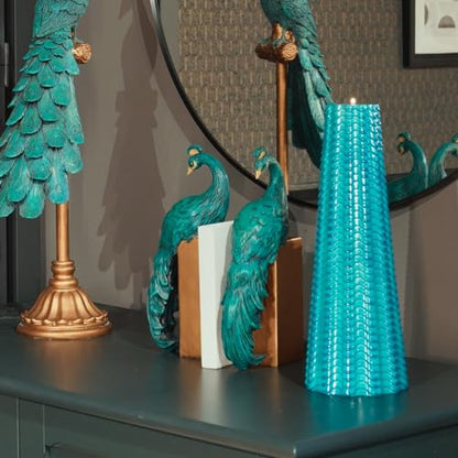 Heavy Duty Bookends Home Decor - Set of 2 Resin Peacock Non-Skid Decorative Bookends Bird Bookends Modern Peacock Statue Decor for Bookshelves Office Desk Living Room 6 * 2.5 * 12 Inch Braxio