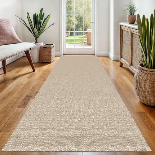 EARTHALL Washable Runner Rug, Non Slip Foyer Runner, 3x8 Ft, Sand/Beige - color: Sand/Beige, size: 3' x 8' (Rectangular)