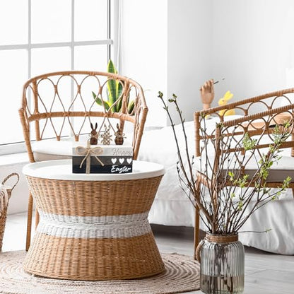 6 Pcs Easter Tiered Tray Decor Wooden Farmhouse Faux Stacked Books Easter Bunny Rabbit Decorative Table Centerpiece Block Signs for Party Home Kitchen Dining Table Decor - size: Happy Easter