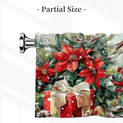 Christmas Dog Curtain Valance 54x18 Inches Window Treatment Rod Pocket Valance for Kitchen Bathroom Bedroom - color: Christmas Dog