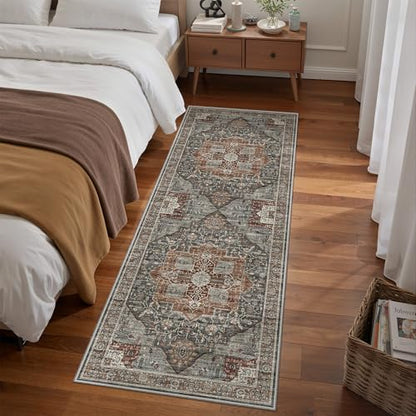 Roxstand Washable Runner Rug 2x5, Non Slip Small Rugs Grey/Brown/Tan - color: Grey/Brown/Tan, size: 2' x 5' (Rectangular)