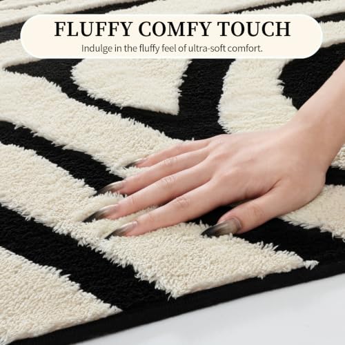 YIHOUSE Zebra Round Area Rugs 6ft: Modern Washable Non-Slip Circle Rug - color: Zebra (Black & Cream), size: 6' (Round)