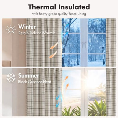 Madison Park Plaid Window Curtain Thermal Insulated, 1 Panel, 50x84 Black - color: Rod Pocket & Back Tab, Black, size: 50"W x 84"L (Pack of 1)