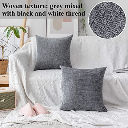 Home Brilliant Gray Pillow Covers Lumbar Throw Pillows for Bed Chenille Plush Velvet Pillow Covers 12x20, Light Gray, Set of 2, 12 x 20 inches(30x50 cm) - color: Light Grey, size: 20" x 12" (Pack of 2)