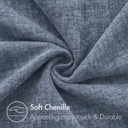 MIULEE Soft Chenille Throw Pillow Covers Dark Grey Blue 16x16 Pack of 2 - color: Dark Grey Blue, size: 16" x 16" (Pack of 2)