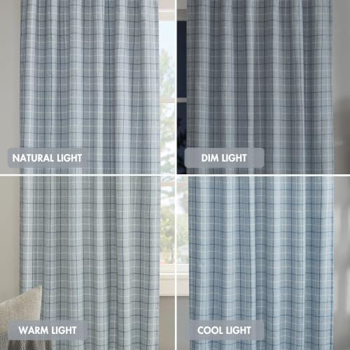 Madison Park Plaid Curtain Thermal Insulated, 1 Panel, 50x84 Denim Blue - color: Rod Pocket & Back Tab, Denim Blue, size: 50"W x 84"L (Pack of 1)