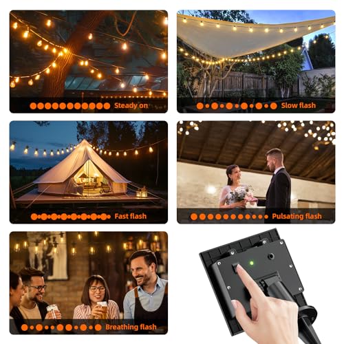 Kawaya ST38 Solar Outdoor String Lights 50FT for Patio Garden Porch Bistro - size: 50FT New