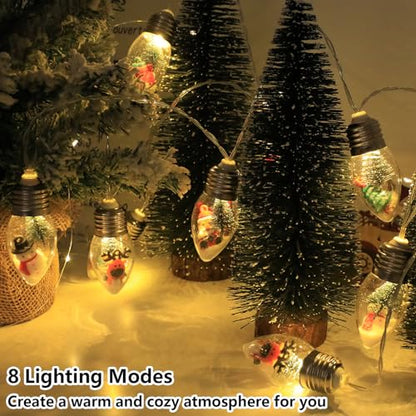Christmas Lights 6.8Ft LED Christmas Tree Snow Globe Light 10 Shatterproof Edison Bulbs Battery Operated Light with Remote Timer, String Lights Indoor for Bedroom Porch Garden Party Xmas Decor - size: Christmas Lights with Tree