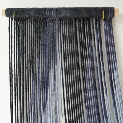 IOWER Macrame Wall Hanging Dip Dyed Blue Fiber Art Tapestry Boho Wall Decor - color: Blue1