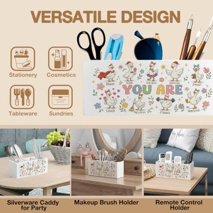 Inspirational Goose Kids Pen Pencil Holder Organizer for Desk - color: Goose 03