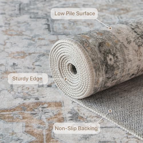 GENIMO 2'6"x5' Washable Runner Rug Non Slip for Hallway, Light Taupe Brown - color: Light Taupe Brown, size: 2'6" x 5' (Runner)