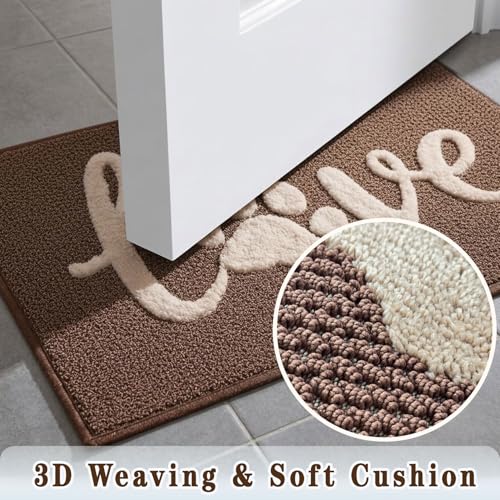 Bulijojo Dirt Trapper Door Mat, 20"x32" Non Slip Entrance Mat Brown - color: Brown, size: 1'8" x 2'8" (Rectangular)