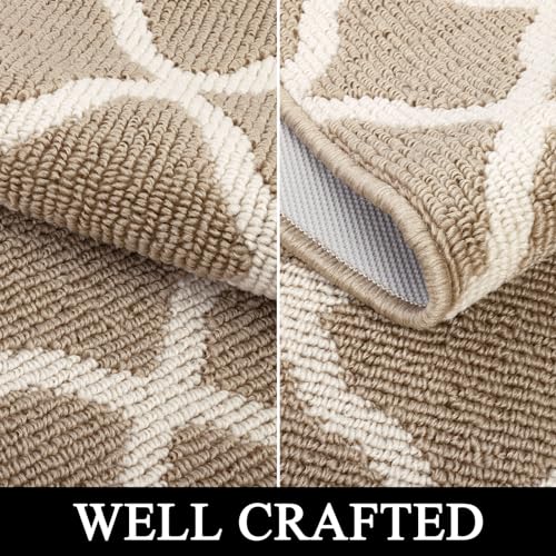 SHACOS Washable Kitchen Runner Rugs 2x8 ft Non Slip Dirt Trappe, Beige - color: Beige, size: 2' x 8'
