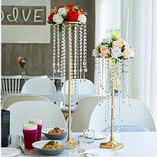10pcs Flower Centerpieces Vase for Tables, Gold 29.5in Metal Flower Stand - color: Gold, size: 10×L