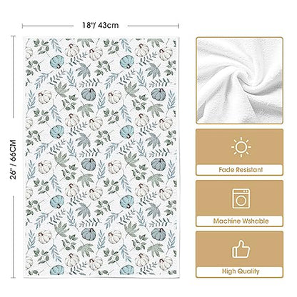 Artoid Mode Blue Leaves Fall Kitchen Towels Set of 2 18x26 Inch - color: Blue