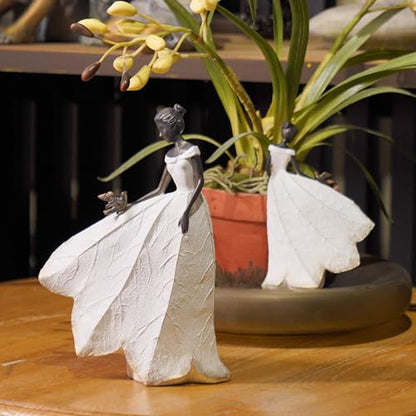Guichifun Fairy Statue, White, 8.5 x 5.25 x 12 Inch - color: White-bird, size: Large