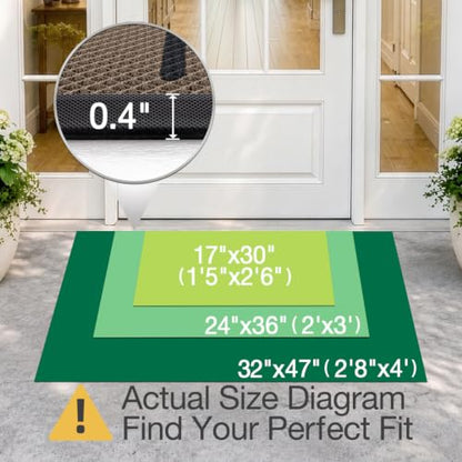 LUMI Outside Welcome Door Mat 17x30, Non-Slip Durable Rubber Easy Clean - color: Hello, size: 17"x30"