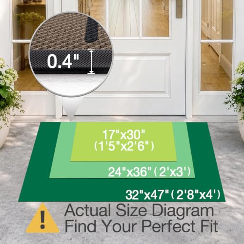 LUMI Outside Welcome Door Mat 24x36, Non-Slip Durable Rubber Easy Clean - color: Hello, size: 24"x36"