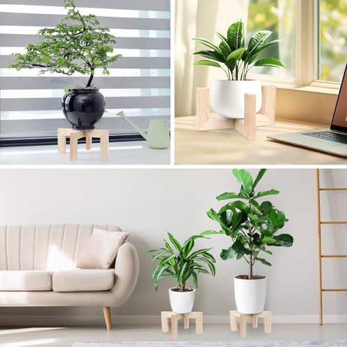 Vigordream Plant Stand, Indoor/Outdoor Wood Plant Holder, Single Flower Pot Stand, Sturdy Planter Stands, Fit 5-12 Inch Pots - size: Fit 5-12inch pots