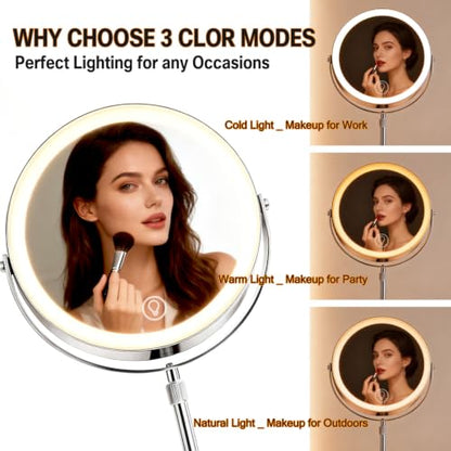 Makeup Mirror with Lights and Magnification