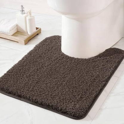 Exclusivo Mezcla Absorbent Toilet Rug U-Shaped, Non-Slip Bath Mat, 20x24 - color: Coffee, size: 20"x24"(U Shape)
