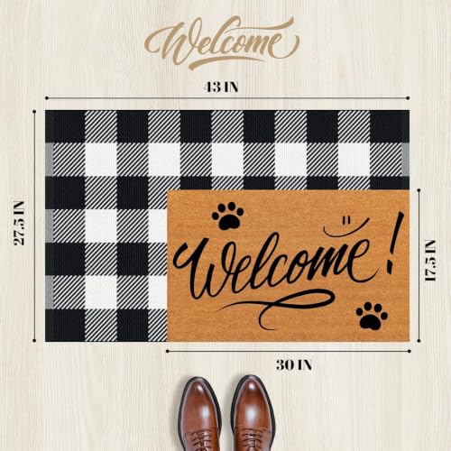 Outdoor Rugs, Black and White Area Rug Checkered 2’4’’x3’7’’ - color: Black & White, size: 2'4" x 3'7" (Rectangular)
