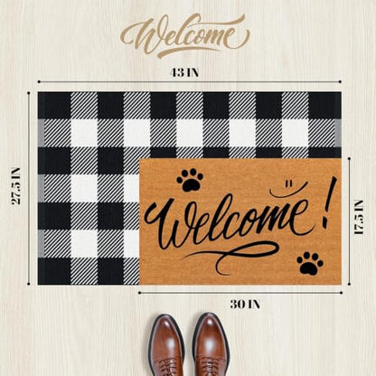 Outdoor Rugs, Black and White Area Rug Checkered 2’4’’x3’7’’ - color: Black & White, size: 2'4" x 3'7" (Rectangular)