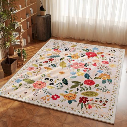 Rugcomf Area Rug 3x5 Washable, Beige - color: Beige, size: 3' x 5' (Rectangular)